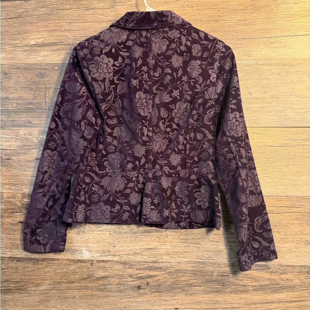 Talbots Dark Purple Floral Blazer - Picture 2 of 6
